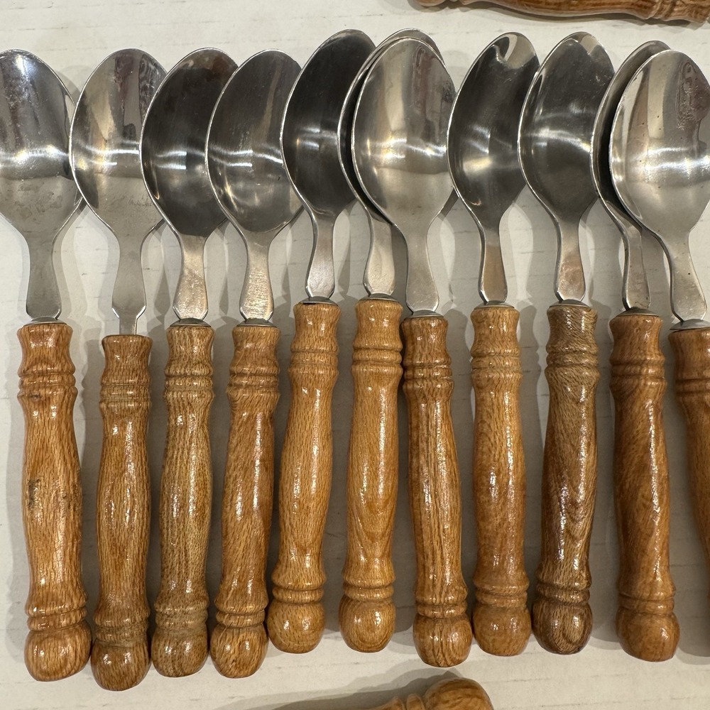 Harbor House / LIFETIME Old Homestead Wood Handle Flatware Lot 40 Pieces - Picture 4 of 14